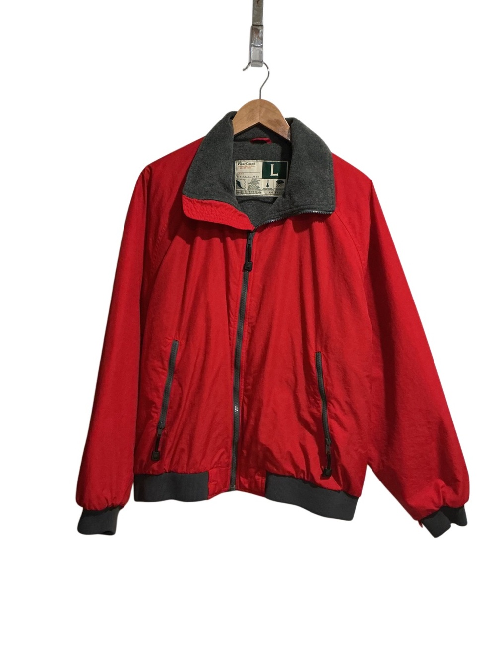 WearGuard Men’s Bomber Jacket Fleece Lined Red Full Zip